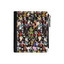 (Retro Cartoons Rugrats 80s 90s Tv Show Cartoon Rockos Life_69) Men's Women PU Leather Wallets Compact Bifold with Zipper & Multiple Card Coins Slots Black Stylish Durable Graphic Design Print for Girl Boys