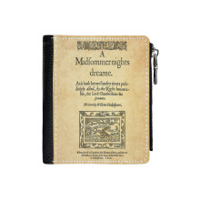 (Shakespeare, A Midsummer Night's Dream 1600_2928) Men's Women PU Leather Wallets Compact Bifold with Zipper & Multiple Card Coins Slots Black Stylish Durable Graphic Design Print for Girl Boys