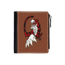 (Shenmue Tiger_699) Men's Women PU Leather Wallets Compact Bifold with Zipper & Multiple Card Coins Slots Black Stylish Durable Graphic Design Print for Girl Boys