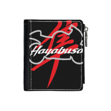 (Suzuki Hayabusa Motorcycle Logo Silhouette_6626) Men's Women PU Leather Wallets Compact Bifold with Zipper & Multiple Card Coins Slots Black Stylish Durable Graphic Design Print for Girl Boys
