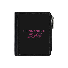 (Spinnanight Bag Spend The Night_1110) Men's Women PU Leather Wallets Compact Bifold with Zipper & Multiple Card Coins Slots Black Stylish Durable Graphic Design Print for Girl Boys