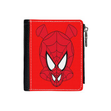 (Spider-Ham_1211) Men's Women PU Leather Wallets Compact Bifold with Zipper & Multiple Card Coins Slots Black Stylish Durable Graphic Design Print for Girl Boys