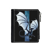 (Wings Of Fire - Whiteout Fun_3060) Men's Women PU Leather Wallets Compact Bifold with Zipper & Multiple Card Coins Slots Black Stylish Durable Graphic Design Print for Girl Boys