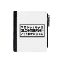 (GLOOMHAVEN - Character Symbols_6178) Men's Women PU Leather Wallets Compact Bifold with Zipper & Multiple Card Coins Slots Black Stylish Durable Graphic Design Print for Girl Boys