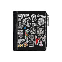 (Life Is Strange Pack_4741) Men's Women PU Leather Wallets Compact Bifold with Zipper & Multiple Card Coins Slots Black Stylish Durable Graphic Design Print for Girl Boys