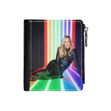 (Helene Fischer Light Rainbow_6692) Men's Women PU Leather Wallets Compact Bifold with Zipper & Multiple Card Coins Slots Black Stylish Durable Graphic Design Print for Girl Boys