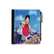 (HEIDI Heidi Little Girl Of The Mountains MANGA_2738) Men's Women PU Leather Wallets Compact Bifold with Zipper & Multiple Card Coins Slots Black Stylish Durable Graphic Design Print for Girl Boys