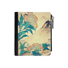 (Mutual Admiration In Dana_6542) Men's Women PU Leather Wallets Compact Bifold with Zipper & Multiple Card Coins Slots Black Stylish Durable Graphic Design Print for Girl Boys