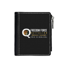 (Freedom Force Battalion Logo_429) Men's Women PU Leather Wallets Compact Bifold with Zipper & Multiple Card Coins Slots Black Stylish Durable Graphic Design Print for Girl Boys
