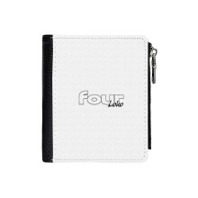 (Four Loko_486) Men's Women PU Leather Wallets Compact Bifold with Zipper & Multiple Card Coins Slots Black Stylish Durable Graphic Design Print for Girl Boys