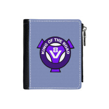 (King Of The Road Scania V8 Purple _6175) Men's Women PU Leather Wallets Compact Bifold with Zipper & Multiple Card Coins Slots Black Stylish Durable Graphic Design Print for Girl Boys