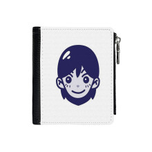 (Kel Omori Game_5193) Men's Women PU Leather Wallets Compact Bifold with Zipper & Multiple Card Coins Slots Black Stylish Durable Graphic Design Print for Girl Boys