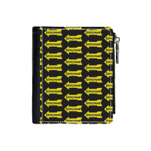 (Kennywood Arrow_3071) Men's Women PU Leather Wallets Compact Bifold with Zipper & Multiple Card Coins Slots Black Stylish Durable Graphic Design Print for Girl Boys