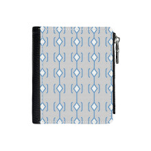 (Diamond Blue_1353) Men's Women PU Leather Wallets Compact Bifold with Zipper & Multiple Card Coins Slots Black Stylish Durable Graphic Design Print for Girl Boys