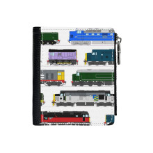 (Diesel Locomotives_3901) Men's Women PU Leather Wallets Compact Bifold with Zipper & Multiple Card Coins Slots Black Stylish Durable Graphic Design Print for Girl Boys