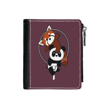 (Copy Of Goaltending - Maroon_7083) Men's Women PU Leather Wallets Compact Bifold with Zipper & Multiple Card Coins Slots Black Stylish Durable Graphic Design Print for Girl Boys