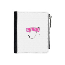 (Coxswain Headset Pink Tie-dye _5362) Men's Women PU Leather Wallets Compact Bifold with Zipper & Multiple Card Coins Slots Black Stylish Durable Graphic Design Print for Girl Boys