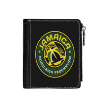 (Copy Of Jamaican Bobsled Team _4555) Men's Women PU Leather Wallets Compact Bifold with Zipper & Multiple Card Coins Slots Black Stylish Durable Graphic Design Print for Girl Boys