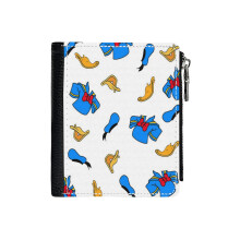 (Hat, Beak, Shirt_245) Men's Women PU Leather Wallets Compact Bifold with Zipper & Multiple Card Coins Slots Black Stylish Durable Graphic Design Print for Girl Boys