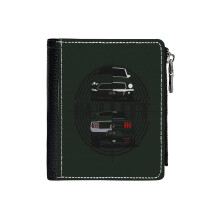 (Bullitt Generations_129) Men's Women PU Leather Wallets Compact Bifold with Zipper & Multiple Card Coins Slots Black Stylish Durable Graphic Design Print for Girl Boys