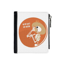 (Burniece's Life Nectar_678) Men's Women PU Leather Wallets Compact Bifold with Zipper & Multiple Card Coins Slots Black Stylish Durable Graphic Design Print for Girl Boys