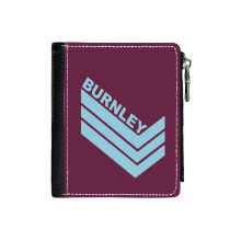 (Burnley 80s Retro_1466) Men's Women PU Leather Wallets Compact Bifold with Zipper & Multiple Card Coins Slots Black Stylish Durable Graphic Design Print for Girl Boys