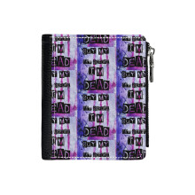 (Buy My Art Before I'm Dead._6428) Men's Women PU Leather Wallets Compact Bifold with Zipper & Multiple Card Coins Slots Black Stylish Durable Graphic Design Print for Girl Boys