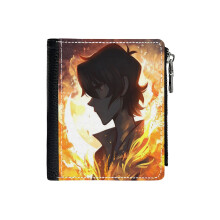 (Burning In My Bones_6346) Men's Women PU Leather Wallets Compact Bifold with Zipper & Multiple Card Coins Slots Black Stylish Durable Graphic Design Print for Girl Boys