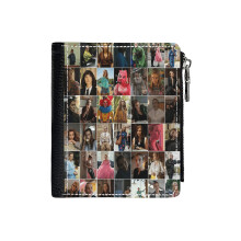 (EVERY VILLANELLE OUTFIT EVER_1671) Men's Women PU Leather Wallets Compact Bifold with Zipper & Multiple Card Coins Slots Black Stylish Durable Graphic Design Print for Girl Boys