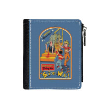 (Everybody's Doing The Spider-Walk!_7180) Men's Women PU Leather Wallets Compact Bifold with Zipper & Multiple Card Coins Slots Black Stylish Durable Graphic Design Print for Girl Boys