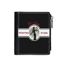 (Evil Queen Evil Isn't Born_6323) Men's Women PU Leather Wallets Compact Bifold with Zipper & Multiple Card Coins Slots Black Stylish Durable Graphic Design Print for Girl Boys