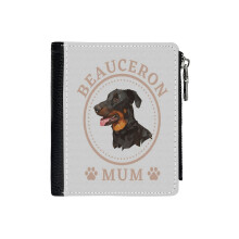 (Black And Tan Beauceron Mum_7284) Men's Women PU Leather Wallets Compact Bifold with Zipper & Multiple Card Coins Slots Black Stylish Durable Graphic Design Print for Girl Boys