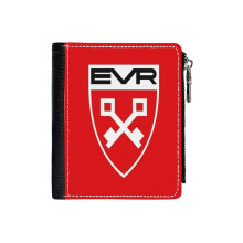 (EV Regensburg_2151) Men's Women PU Leather Wallets Compact Bifold with Zipper & Multiple Card Coins Slots Black Stylish Durable Graphic Design Print for Girl Boys