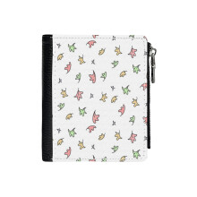 (Heartstopper_4638) Men's Women PU Leather Wallets Compact Bifold with Zipper & Multiple Card Coins Slots Black Stylish Durable Graphic Design Print for Girl Boys
