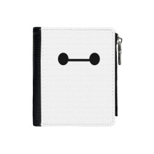 (Healthcare Companion_388) Men's Women PU Leather Wallets Compact Bifold with Zipper & Multiple Card Coins Slots Black Stylish Durable Graphic Design Print for Girl Boys
