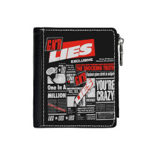 (Guns N' Roses Official Lies_1879) Men's Women PU Leather Wallets Compact Bifold with Zipper & Multiple Card Coins Slots Black Stylish Durable Graphic Design Print for Girl Boys