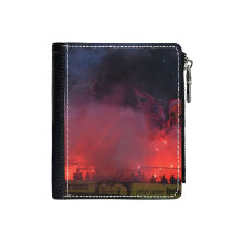 (Dortmund Vs Bayern - Signal Iduna Park Germany Football_7608) Men's Women PU Leather Wallets Compact Bifold with Zipper & Multiple Card Coins Slots Black Stylish Durable Graphic Design Print for Girl Boys