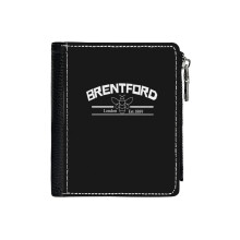 (Brentford - Come On You Brentford - Brentford Bees_1149) Men's Women PU Leather Wallets Compact Bifold with Zipper & Multiple Card Coins Slots Black Stylish Durable Graphic Design Print for Girl Boys