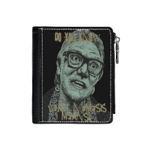 (Brick Top_5730) Men's Women PU Leather Wallets Compact Bifold with Zipper & Multiple Card Coins Slots Black Stylish Durable Graphic Design Print for Girl Boys
