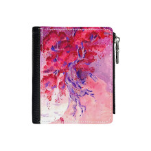 (Calla's Panakes Tree - Keeper Of The Lost Cities_5775) Men's Women PU Leather Wallets Compact Bifold with Zipper & Multiple Card Coins Slots Black Stylish Durable Graphic Design Print for Girl Boys