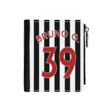 (Bruno Guimarães 39 NEWCASTLE_875) Men's Women PU Leather Wallets Compact Bifold with Zipper & Multiple Card Coins Slots Black Stylish Durable Graphic Design Print for Girl Boys