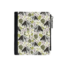 (Anteater_599) Men's Women PU Leather Wallets Compact Bifold with Zipper & Multiple Card Coins Slots Black Stylish Durable Graphic Design Print for Girl Boys