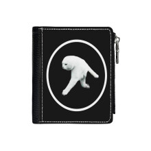 (Aphex Twin - Two Legged Cat (white Logo)_270) Men's Women PU Leather Wallets Compact Bifold with Zipper & Multiple Card Coins Slots Black Stylish Durable Graphic Design Print for Girl Boys