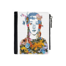 (Anne Shirley _5488) Men's Women PU Leather Wallets Compact Bifold with Zipper & Multiple Card Coins Slots Black Stylish Durable Graphic Design Print for Girl Boys