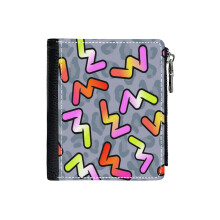 (Daniel Ricciardo - Become Unstuck 90's Pattern_2373) Men's Women PU Leather Wallets Compact Bifold with Zipper & Multiple Card Coins Slots Black Stylish Durable Graphic Design Print for Girl Boys