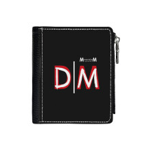 (DM, Memento Mori Mode, Memento Mode, Mori Mode, Mode, Mode Mode, Tour Mode, World Tour Mode, World T) Men's Women PU Leather Wallets Compact Bifold with Zipper & Multiple Card Coins Slots Black Stylish Durable Graphic Design Print for Girl Boys