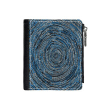 (Australian Aboriginal Art_5850) Men's Women PU Leather Wallets Compact Bifold with Zipper & Multiple Card Coins Slots Black Stylish Durable Graphic Design Print for Girl Boys