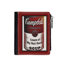 (Cream Of My Nut Sack _317) Men's Women PU Leather Wallets Compact Bifold with Zipper & Multiple Card Coins Slots Black Stylish Durable Graphic Design Print for Girl Boys