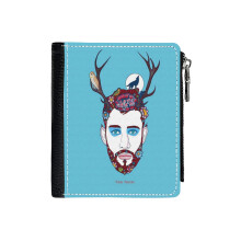 (Cernunnos - Wild God Of The Forest_6607) Men's Women PU Leather Wallets Compact Bifold with Zipper & Multiple Card Coins Slots Black Stylish Durable Graphic Design Print for Girl Boys