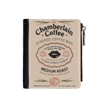 (Chamberlain Coffee_2755) Men's Women PU Leather Wallets Compact Bifold with Zipper & Multiple Card Coins Slots Black Stylish Durable Graphic Design Print for Girl Boys